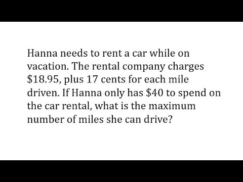 Inequality in One Variable Application: Rental Car Cost
