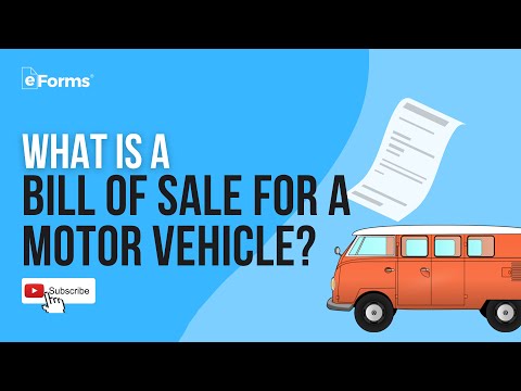 Bill of Sale for a Motor Vehicle (Car) - EXPLAINED