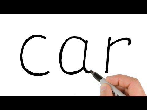 How to turn word CAR into drawing Bugatti car Super easy!